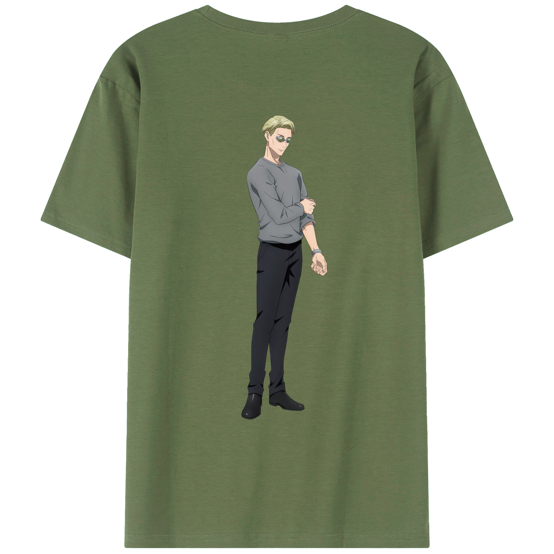 （画像用） 呪術廻戦 Jujutsu Kaisen 綿100％ メンズ半袖Tシャツ（バックプリント） 通気性